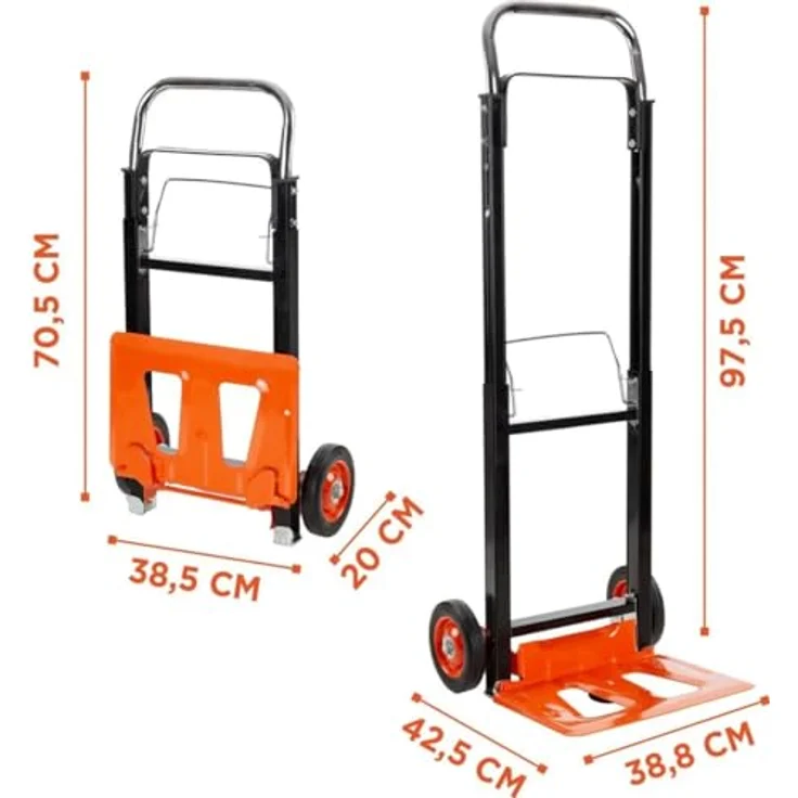 Black + Decker Klappbare Sackkarre, belastbar bis 90 kg, praktische Transporthilfe – Bild 2