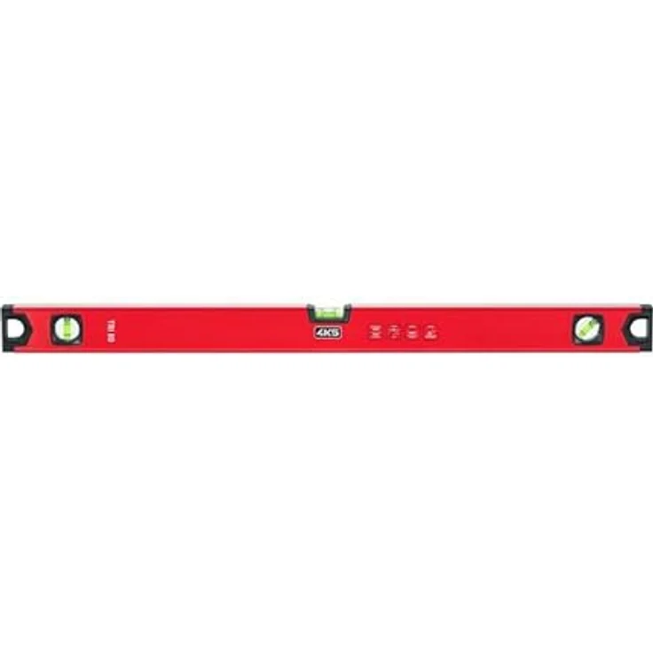 4K5 Tools Rechteckprofil Wasserwaage TRI (Länge 80 cm, Horizontal-, Vertikal- und 45°-Libelle, Endkappen stoßgedämpft / gummiert, Aluminiumprofil) – Bild 3