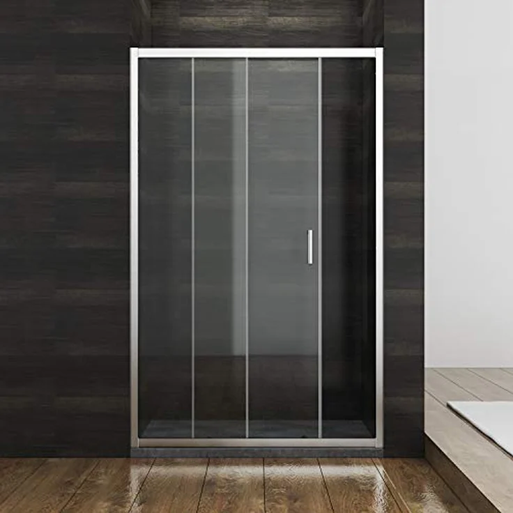 Duschkabine Duschabtrennung Eckeinstieg mit Schiebetür ESG Klarglas 76x100x185cm – Bild 3