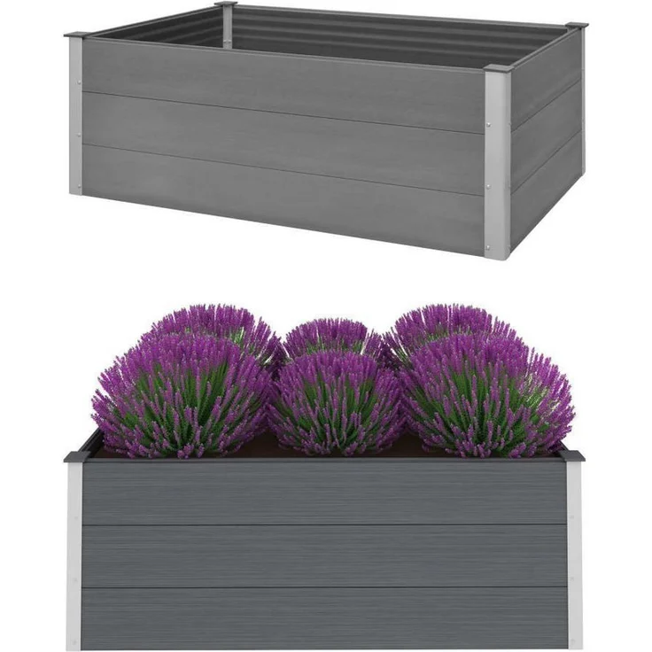 furnicato Hochbeet Garten-WPC 150 x 100 x 54 cm Grau, langlebig und witterungsbeständig - Preisvergleich