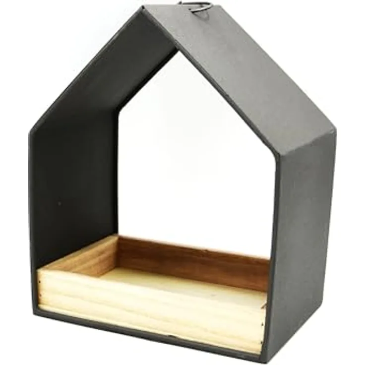 UNUS Garden Vogelfutterhaus Zink, Futterhaus mit herausnehmbarer Futterschale, wetterfest, 20x18x12cm für Wildvögel