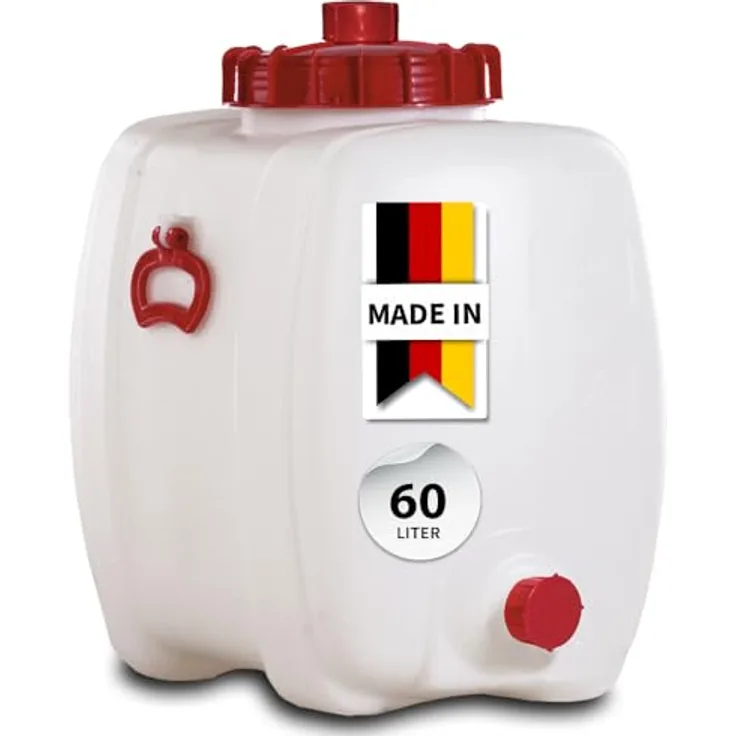 Graf Getränkefass 60 L oval, lebensmittelechtes Polyethylen in rot/weiß mit 2 Tragegriffen und Auslaufstutzen
