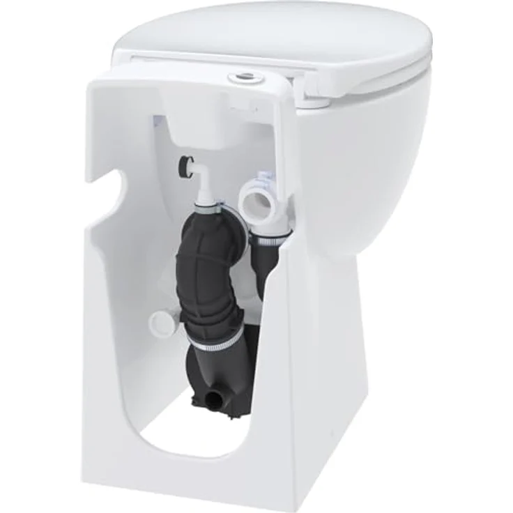 SFA Sanicompact Pro, Wand-WC mit integrierter Abwasserhebeanlage, Doppelspülsystem Eco+, antibakterieller WC-Sitz, 550 W, 51 dB, 36,8 x 55,5 x 49 cm – Bild 4