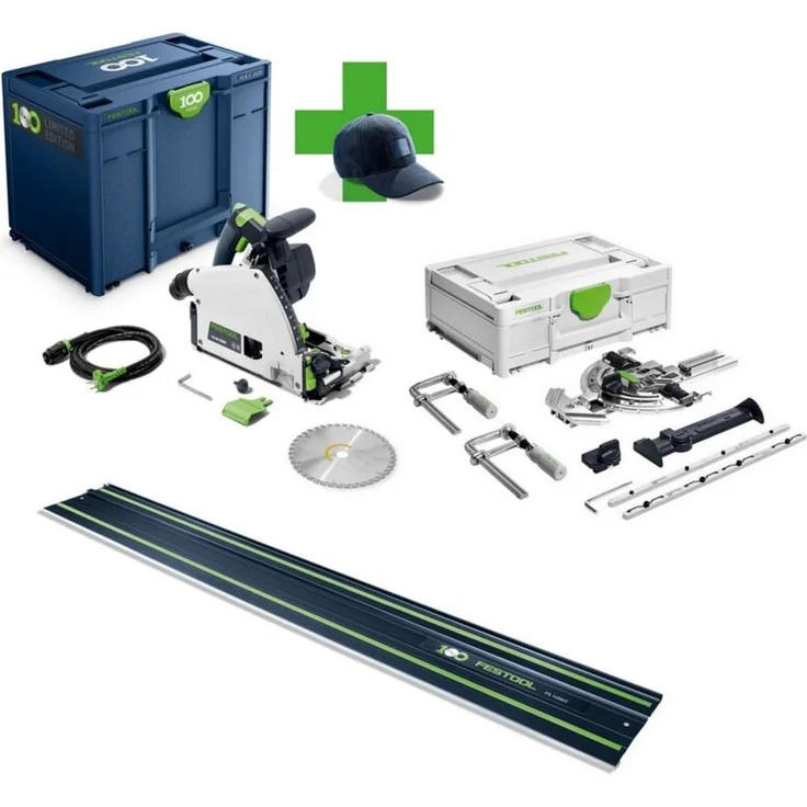 Festool TS 60 KEBQ-Plus-FS 100Y, Tauchsäge mit 60 mm Schnitttiefe, Führungsschiene 1400 mm, Jubiläums-Edition