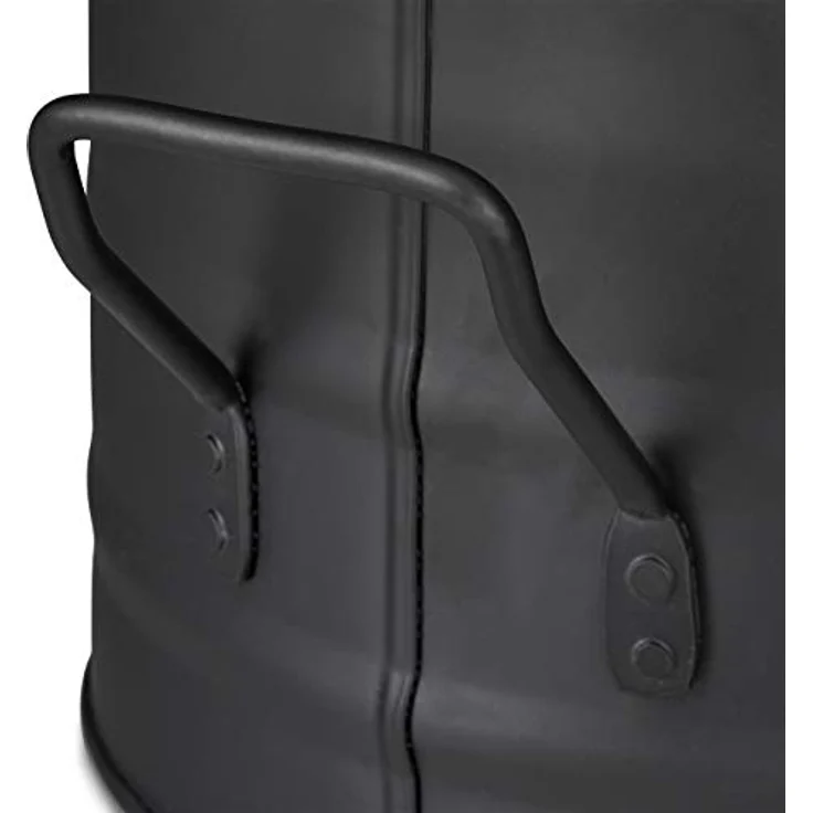 Pelleteimer 3er Set, je 21, 25 & 30 cm, Griff & klappbarer Henkel, Metall Kohleeimer, Kaminzubehör, schwarz – Bild 9