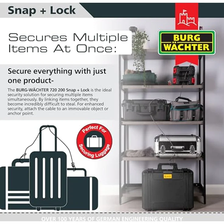 BURG-WÄCHTER Burg Wächter Kabelschloss Snap + Lock 720 200 – Bild 3