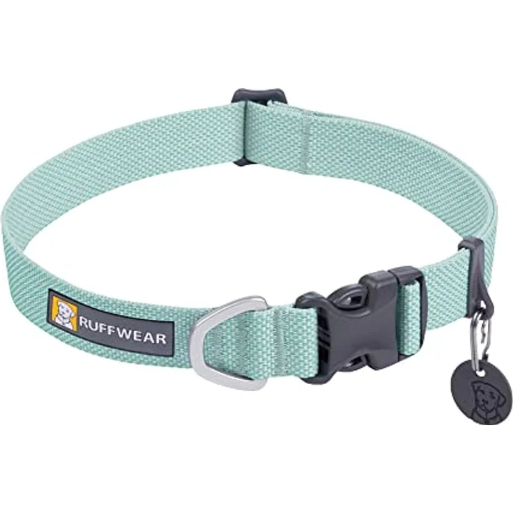 RUFFWEAR Hundehalsband Hi & Light, ultrastark und leicht, Starkes Tubelok-Gewebe, Aluminium-Leinenbefestigungsring und Schnalle, stilvolles Halsband, Sage Green (M, 36-51cm) – Bild 1