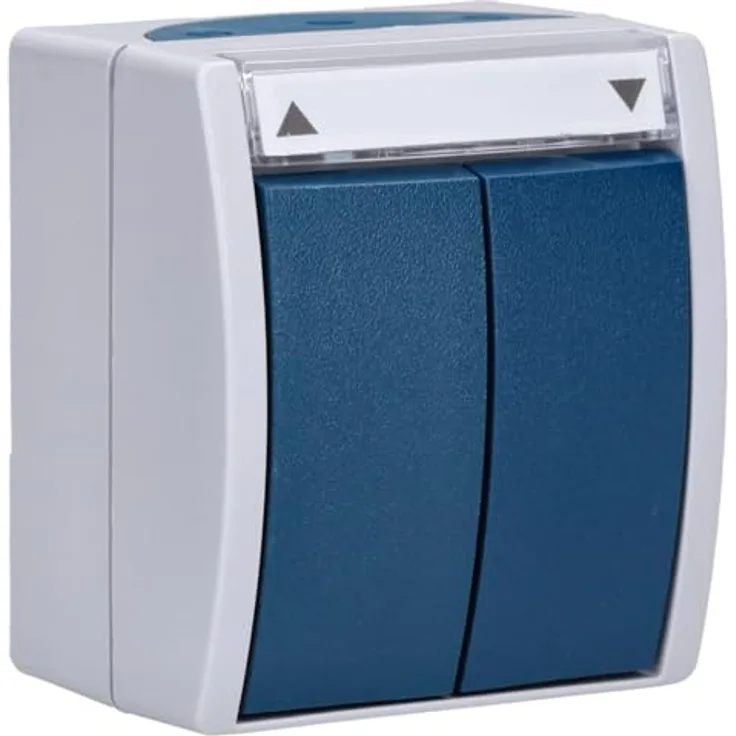Busch-Jaeger 2621/4 W-53 Jalousietaster, 1-polig Thermoplast, grau ocean® (IP 44), mit Umkehrsperre und Beschriftungsfeld