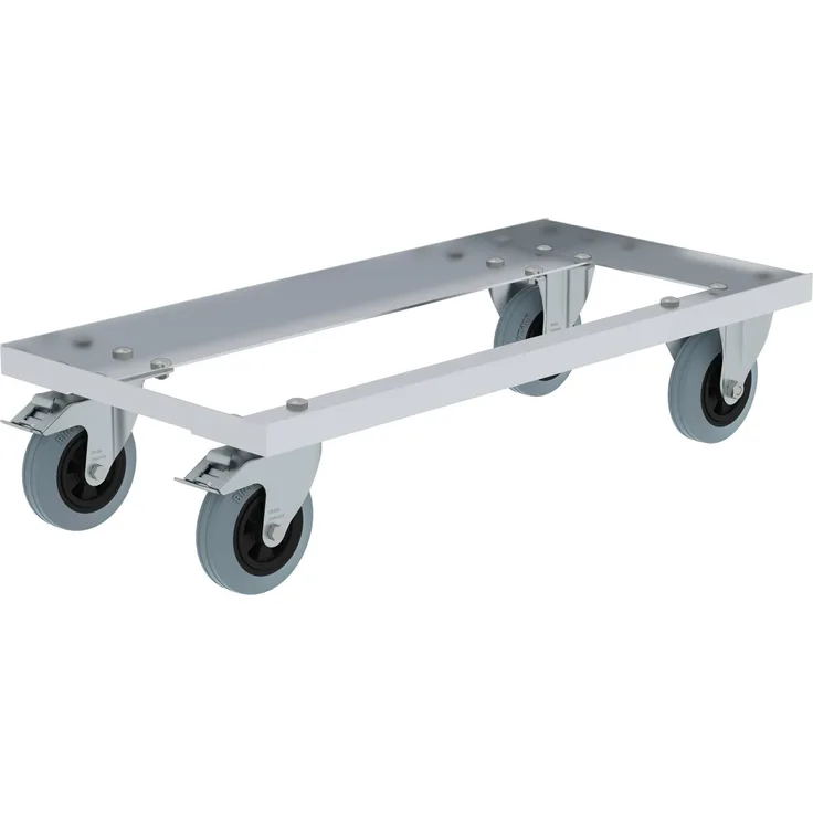 Munk Transportwagen Untersetzwagen, 800x400mm für Transportkiste 11138, tragbar bis 150 kg, mit feststellbaren Rollen