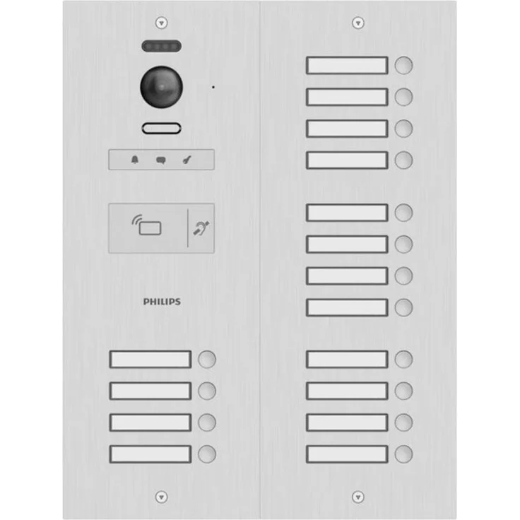 Philips WelcomeHive Pro 2, Video-Türsprechanlage WLAN Außeneinheit, Aluminium für bis zu 16 Wohneinheiten