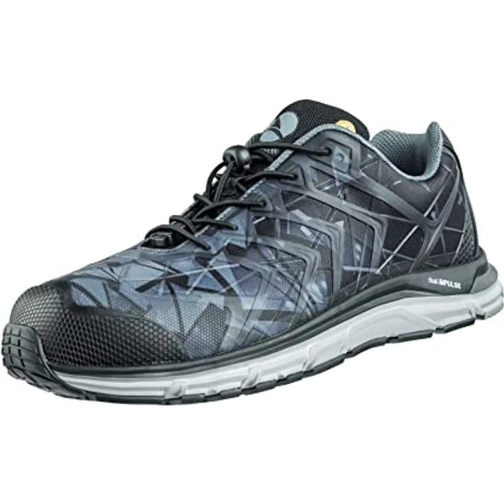 Albatros ENERGY IMPULSE Grey Low, Sicherheitsschuhe S1P ESD HRO SRC Größe 41, grau/schwarz, mit Fiberglaskappe und metallfreiem Durchtrittschutz, DUAL.IMPULSE-Sohle, Speedlace-Schnürsystem