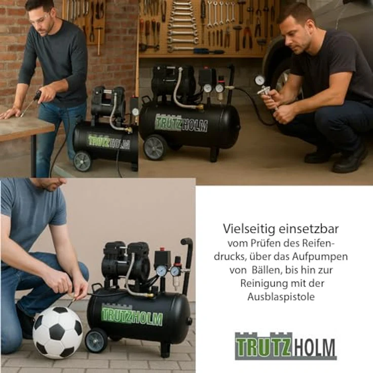 TrutzHolm Silent Flüsterkompressor Set 24L Kompressor 750W TH-fk24l – Bild 5