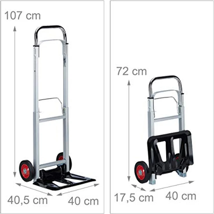 Relaxdays Sackkarre bis 200 kg Traglast, multifunktionale Transportkarre, leicht, Profi, Metall, silber – Bild 4