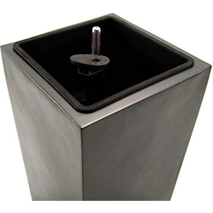 Elegant Einrichten Pflanzkübel Fiberglas Säule 30x30x90cm, anthrazit-metallic, frostsicher und UV-beständig – Bild 4