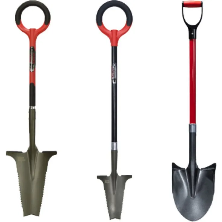 Root Slayer® Spaten Radius Wurzelspaten Set, 3-teilig mit Wurzelspaten, Beetspaten und Gartenschaufel, ergonomischer Griff, Klinge mit Zähnen aus Kohlenstoffstahl