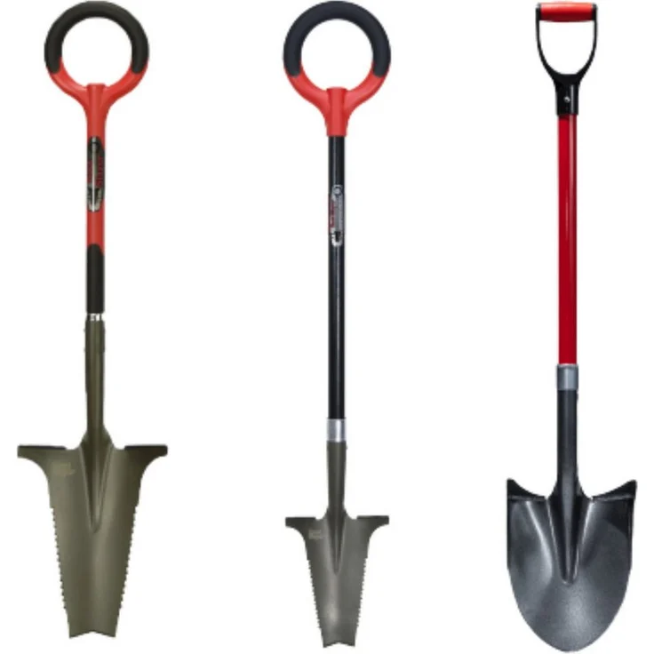 Root Slayer® Spaten Radius Wurzelspaten Set, 3-teilig mit Wurzelspaten, Beetspaten und Gartenschaufel, ergonomischer Griff, Klinge mit Zähnen aus Kohlenstoffstahl