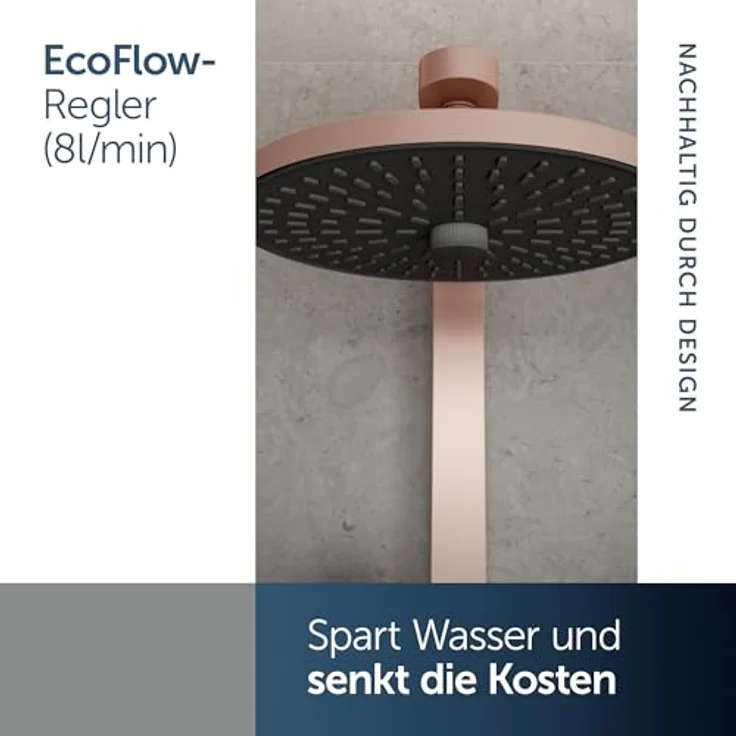 Ideal Standard Kopfbrause Alu+, 2-Funktionen in Rosé, mit IF Design Award 2024, wasserlabel 12 l/min, matt schimmernd – Bild 5