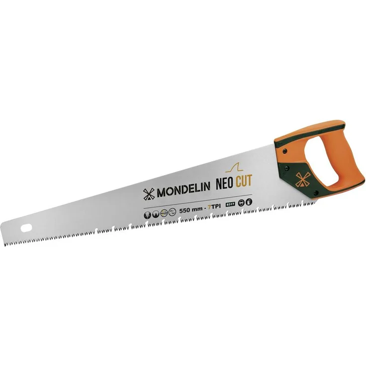Mondelin 831700 Gipskartonsäge Neo Cut, 550 mm Klinge mit ergonomischem Griff und magnetischem Klingenschutz