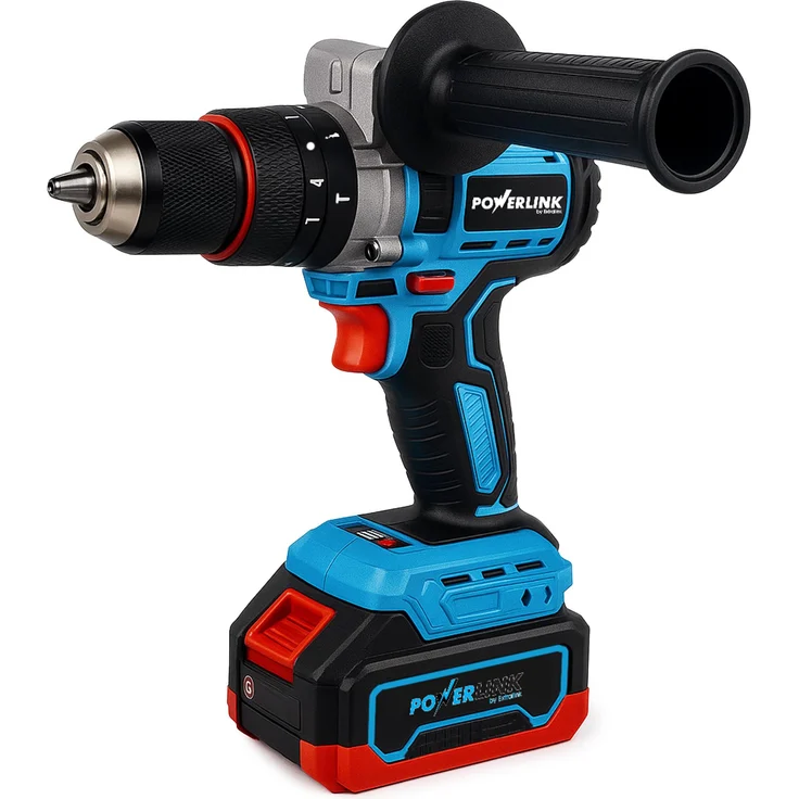 Extralink POWERLINK Akku-Bohrschrauber PWL-06, 20 V mit 2x4 Ah, 13 mm Bohrdurchmesser, zusätzlichem Zweihandgriff