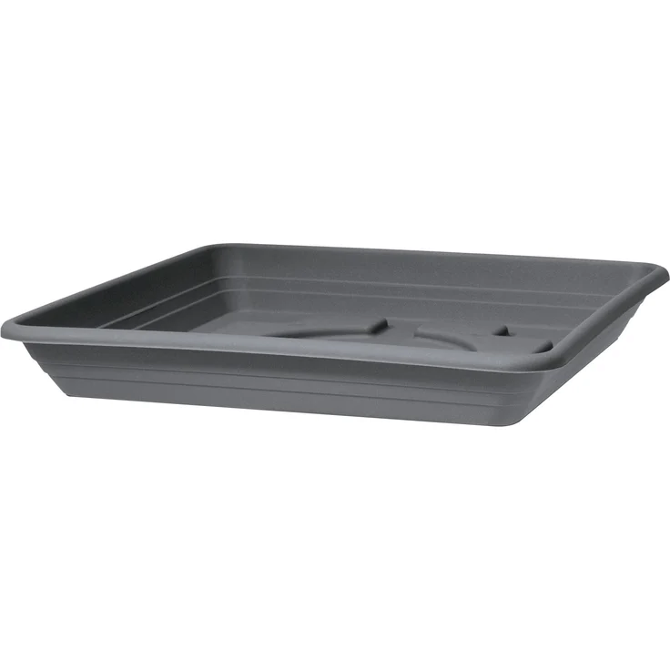 Scheurich Untersetzer Lara 19,9 cm x 19,9 cm, langlebiger Kunststoff, Metallic Grey