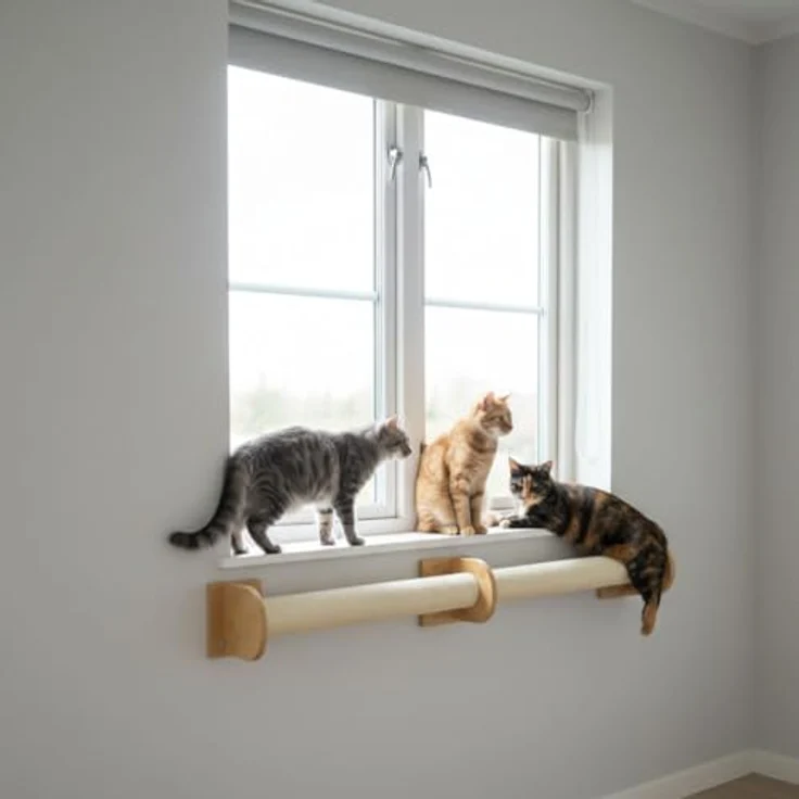 EYEPOWER 66 cm Kratzbaum Wandmontage für Katzen, Sisal Kratzstamm mit Bambus Wandbefestigung, flexibel montierbar, ideal für moderne Wohnungen – Bild 5