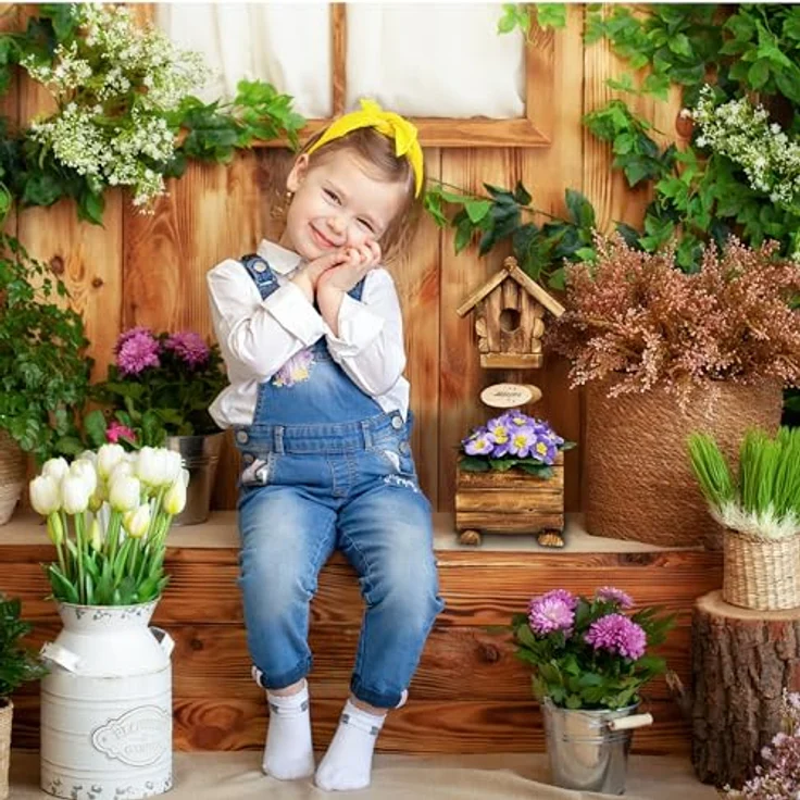 Relaxdays Deko Vogelhaus mit Blumentopf, Tannenholz, rustikales Design, HxBxT: 41 x 15 x 15 cm, Dekohäuschen, Natur – Bild 3