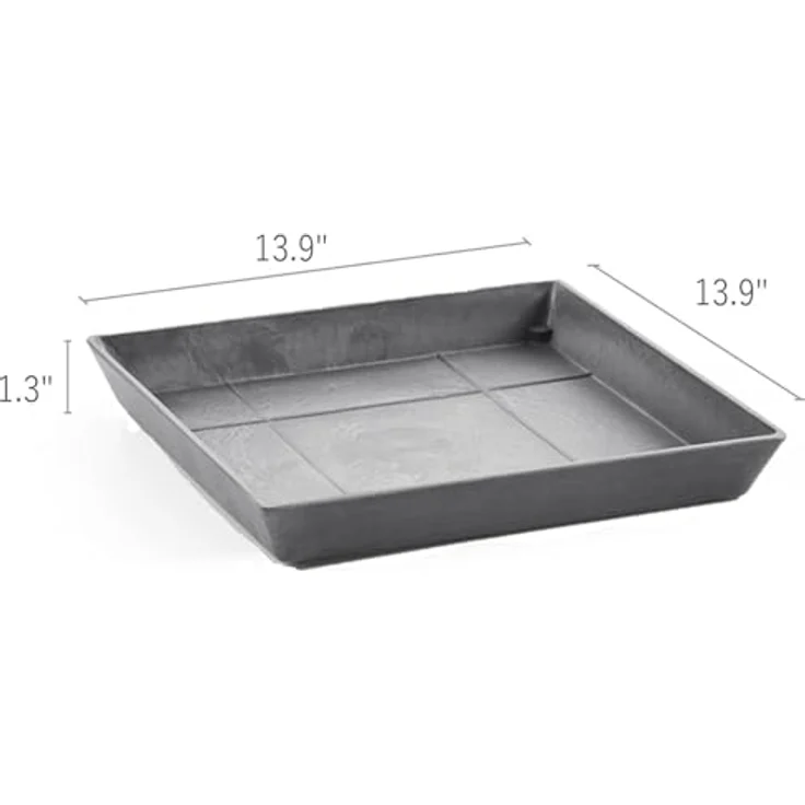 ECOPOTS Blumentopfuntersetzer SQUARE SAUCER Grey, aus Recyclingkunststoff, bruchsicher, leicht und UV-beständig – Bild 3