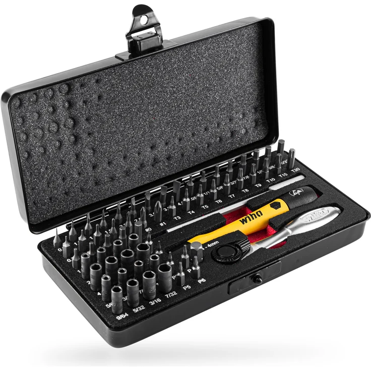 Wiha Micro Bit Set 66-tlg. inkl. Aufbwahrungsbox (39971) I Feinmechanik Schraubendreher Set mit Bit Halter, Steckschlüssel, ESD Schraubendreher Griff, Ratsche, Griff Verlängerung und Adapter – Bild 2