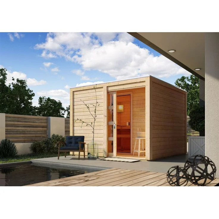 Karibu Saunahaus Cuben naturbelassen – Bild 2