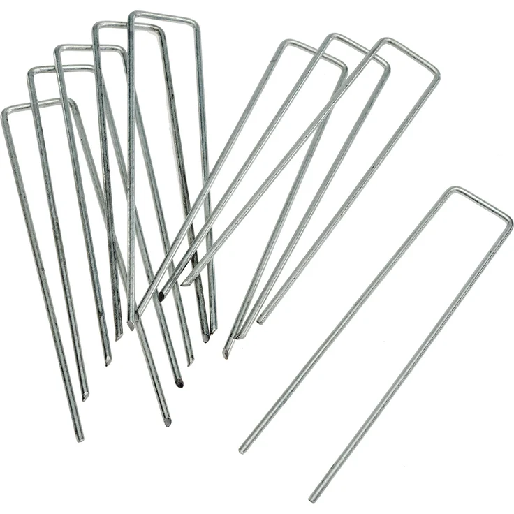 HaGa 100 Erdanker Metall verzinkt u-förmig 150mmx30mm Ø3mm für Vlies und Gitter – Bild 1