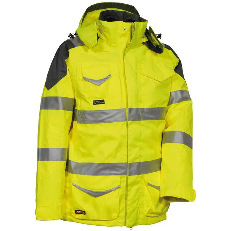 4 in 1 Winter-Warnschutzjacke wind- und wasserdicht bis -49 °C gelb 56