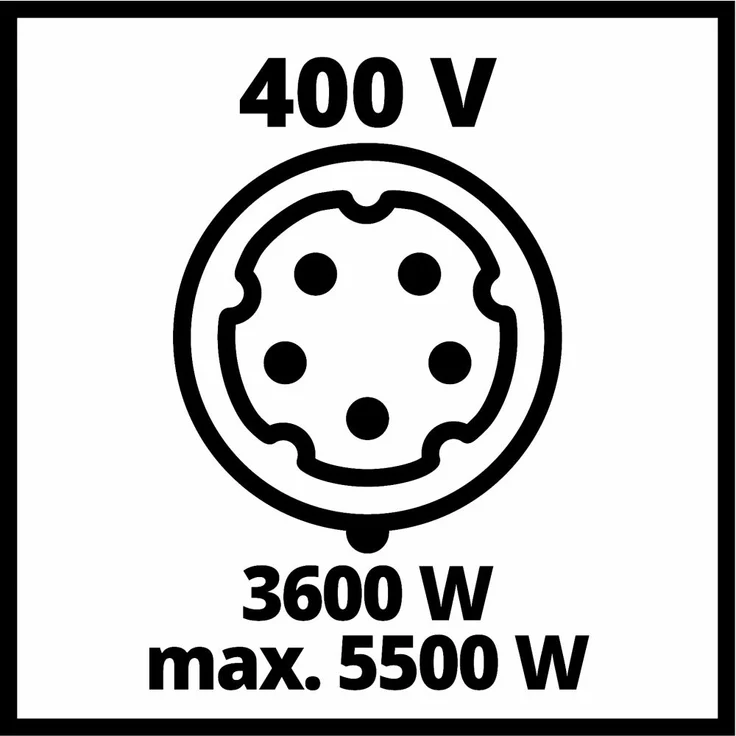 Einhell Stromerzeuger (Benzin) TC-PG 55-E5 (7.5 kW, max. 3300 W (bei 230 V), 389 cm³, 25 L Benzintank, 2x 230V & 1x 400V-Steckdose, Überlastschalter, AVR--Ölmangelsicherung) – Bild 5