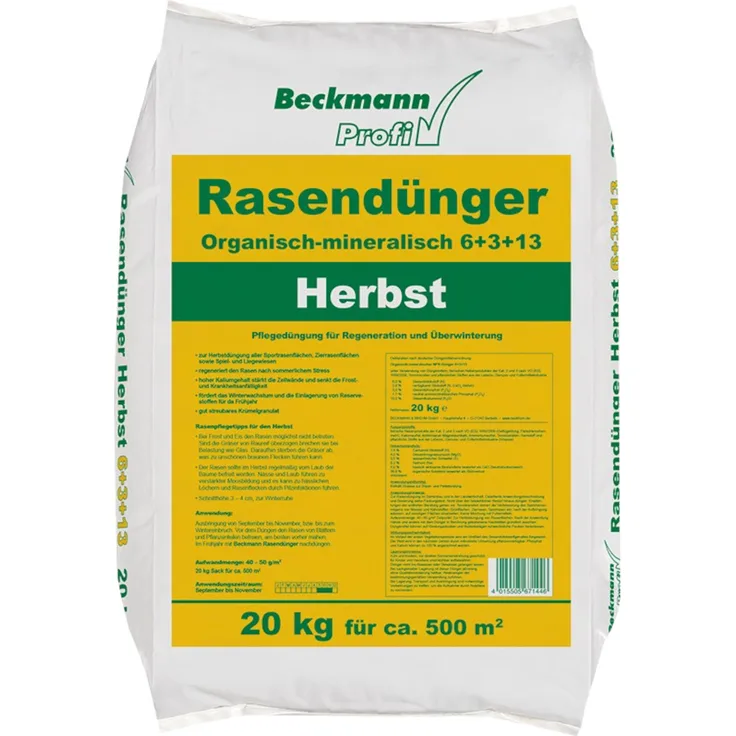 BECKMANN PROFI Rasendünger Herbst 6+3+13, 20 kg