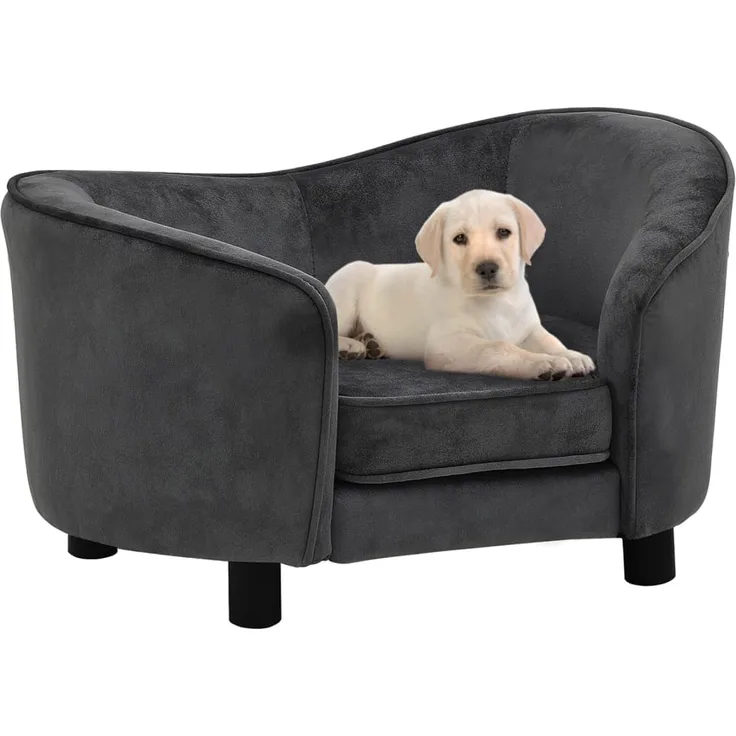 vidaXL Hundesofa Dunkelgrau 69x49x40 cm Plüsch