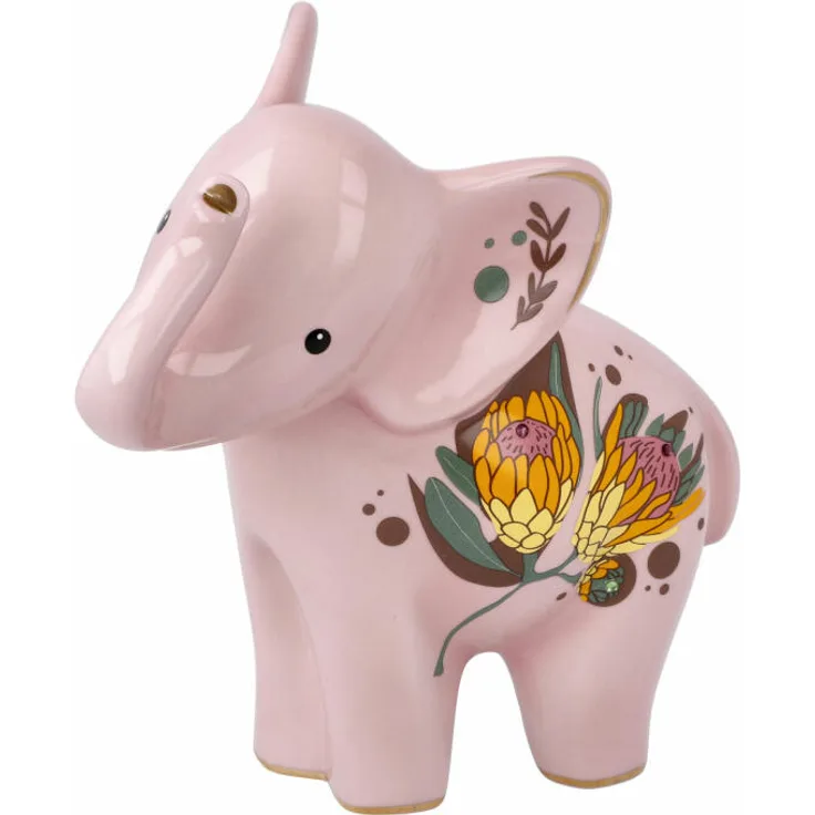 Goebel Figur Wanjala, Elephant, Elefantenfigur, Elefanten Figur, Dekofigur, Porzellan, Rose, 70001041