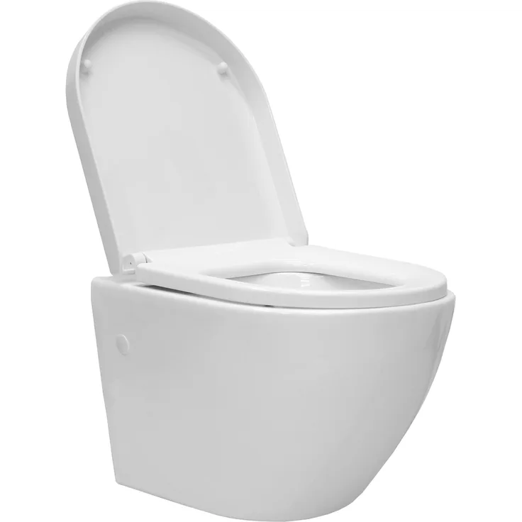 ecd germany Spülrandloses Hänge WC kurz Weiß aus Keramik