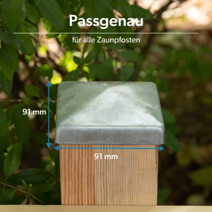 Pfostenkappen 9x9 Cm 10 Stück 90x90 Mm Zaunpfosten Metall-Zaunpfosten Verzinkt: 151X151 – Bild 3