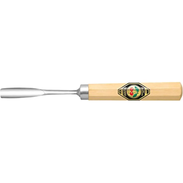 Kirschen Kerbschnitzbeitel mit Weißbuchenheft Stich 10, gekröpft & tiefer Höhlung - 2mm