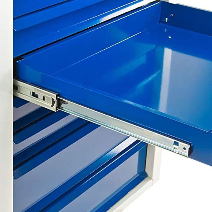 Schubladenschrank - Werkzeugschrank mammut, 8 Schubladen,RAL 7035 - 5012 – Bild 4