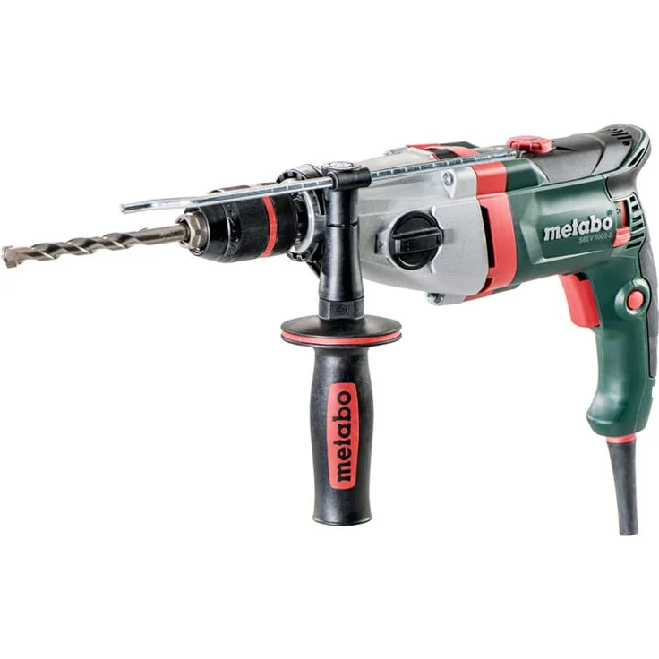 Metabo Schlagbohrmaschine SBEV 1000-2 (1010 Watt, Schnellspannbohrfutter 13 Millimeter, Tiefenanschlag, Zusatzhandgriff, Sicherheitskupplung, Koffer) 600783500 – Bild 2