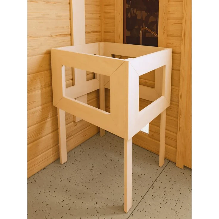 Karibu Sauna Amara mit Kranz Set naturbelassen mit Ofen 9 kW, externe Steuerung Easy – Bild 3