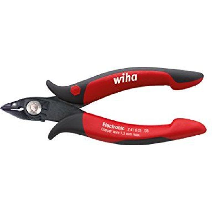 Wiha Präzisions Seitenschneider Elektronik klein (26825) breiter, spitzer Kopf ohne Wate 130mm I Mini Drahtschneider für Elektroinstallation