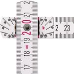STABILA Zollstock Type 1407, 2 m, weiß, metrische Skala, Winkelfunktion, Meterstab aus PEFC-zertifiziertem Holz, Stahlblechgelenke mit integrieter Stahlfeder