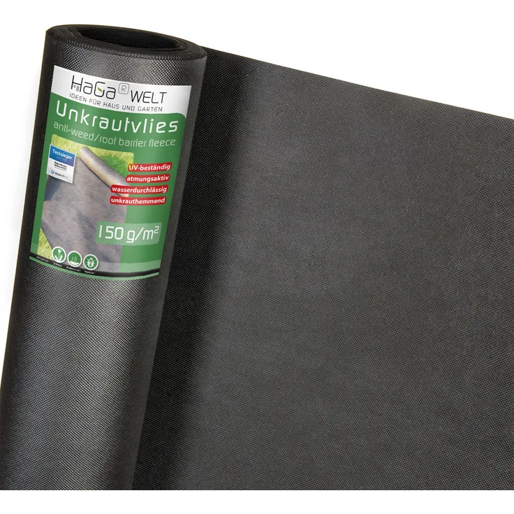 HaGa Gartenvlies 150G/m² In 1,6M Breite (Meterware) Unkrautflies Unkrautvlies