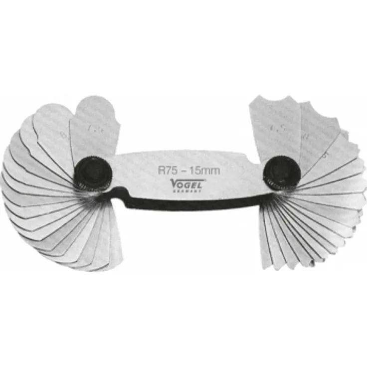 Vogel Germany Radienschablone 16 Blatt Messbereich 7,5-15,0mm Radienlehre 472106