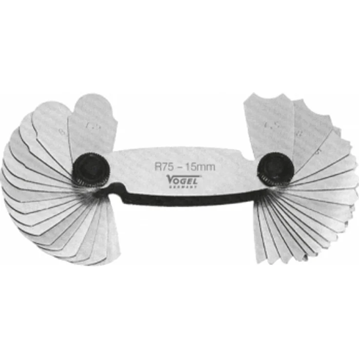 Vogel Germany Radienschablone 16 Blatt Messbereich 7,5-15,0mm Radienlehre 472106 – Bild 1