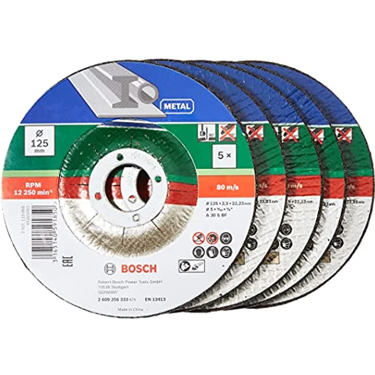 Bosch 5 Stück Trennscheibe (für Metall, Passend zu handgeführten Winkelschleifern mit einem Durchmesser der Trennscheiben von 125 mm, Zubehör Winkelschleifer) – Bild 4