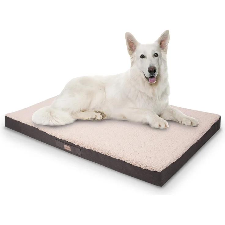 Balu Hundebett Hundekissen | waschbar | orthopädisch | rutschfest | atmungsaktiver Memory-Schaum | Größe XXL (120 x 10 x 100 cm) Beige