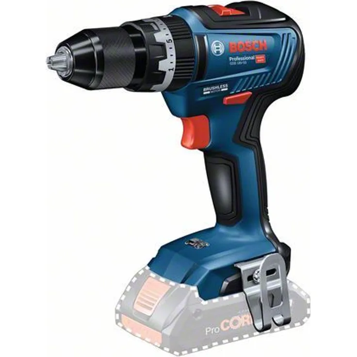Bosch Professional Akku Schlagbohrmaschine GSB 18V-55 (ohne Akku,18 Volt System,Bohr-Ø in Mauerwerk: 10 mm, im Karton)