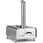 Diavolo Pizza-Pelletofen inkl. Pizzastein Thermometer Edelstahl Silber